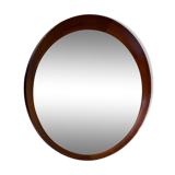 Scandinavian round teak mirror