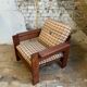 Fauteuil Brutaliste en pin des années 1960