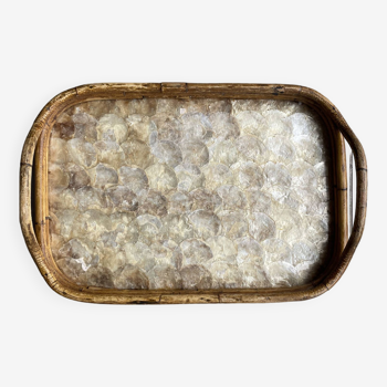 Bamboo and mother-of-pearl tray