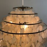 Large mother-of-pearl chandelier Verner Panton style, 1960s