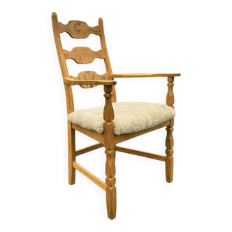 Henning Kjaernulf high back chair with new lambswool