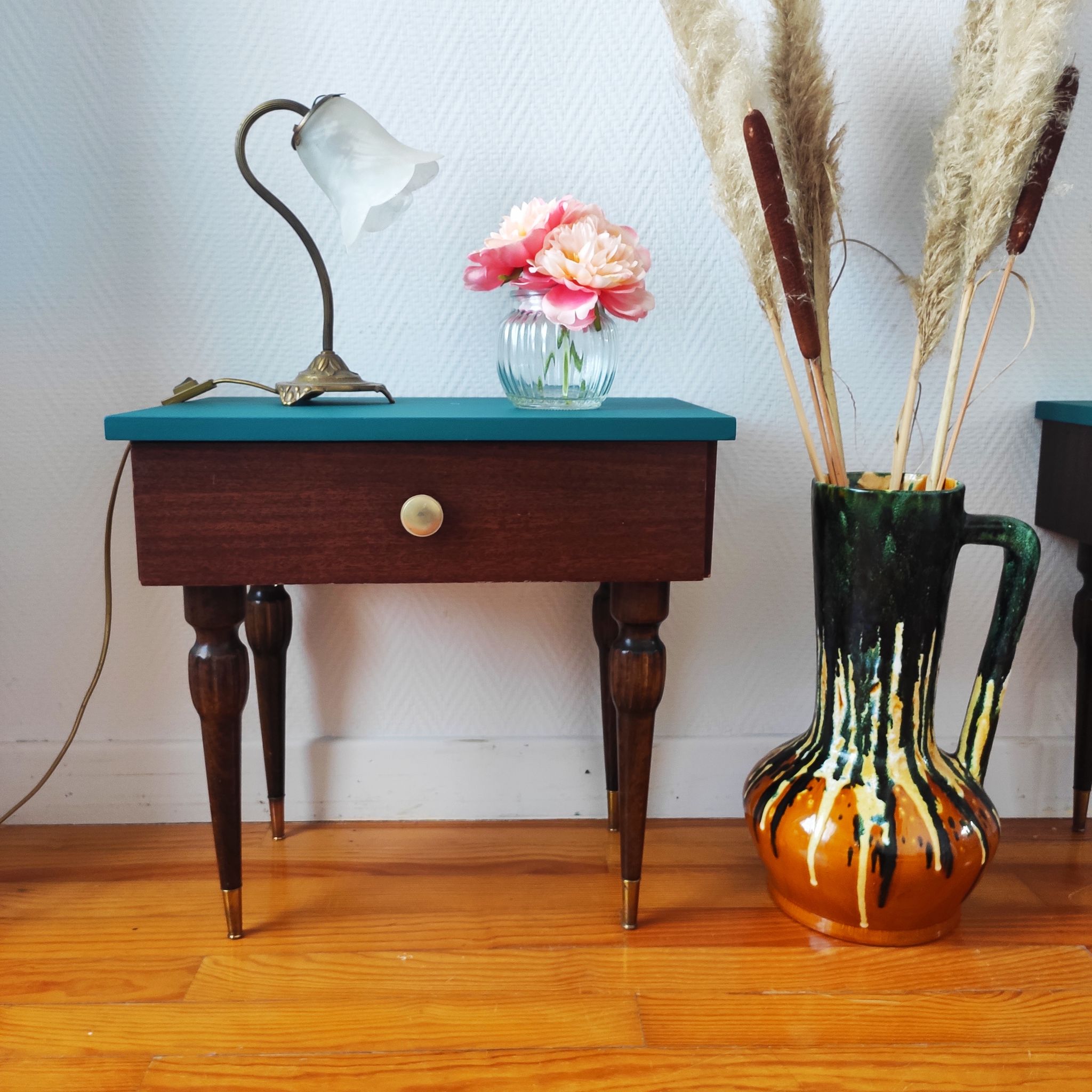 Paire de tables chevet vintage