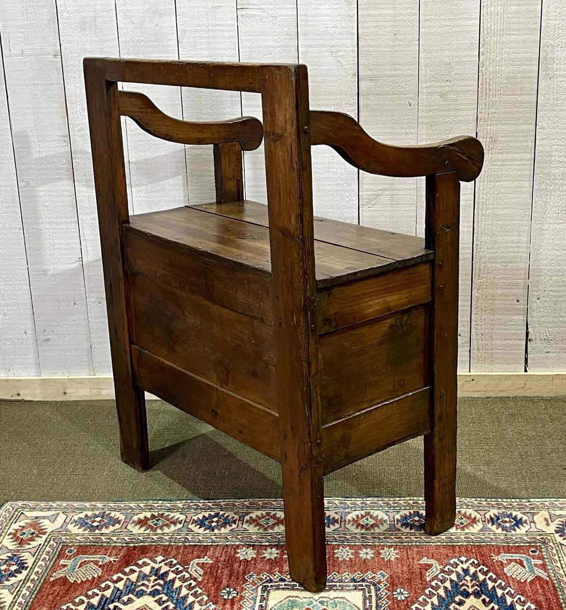 19th century fir fireplace bench