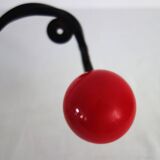 Wrought iron and wood coat rack from the 60s