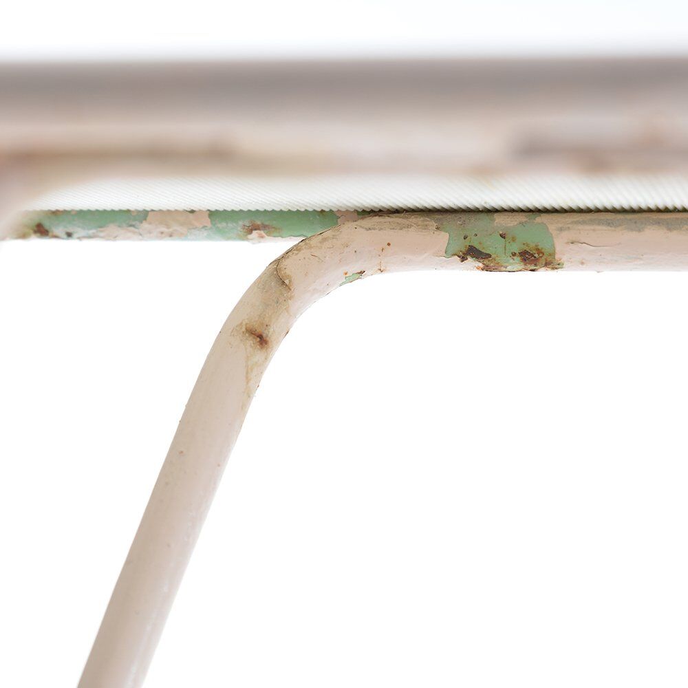Midcentury Pink Metal Plant Etagere With White Opaline Glass, 1960s
