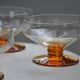 4 champagne glasses chiseled glass