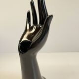 Handmade vintage black ceramic ring sizer vase