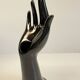 Handmade vintage black ceramic ring sizer vase