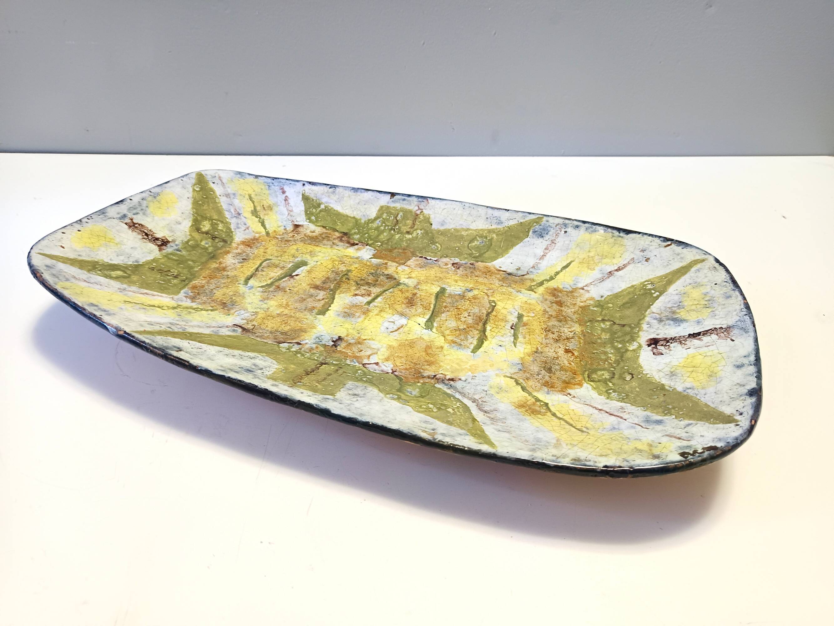 Large Earthenware Artistic Wall Panel or Centerpiece , Italy