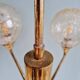 Brass chandelier with amber cracked glass globes, 1950s-60s