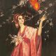 Oil on panel by E. Neill Geisha scene Early twentieth century