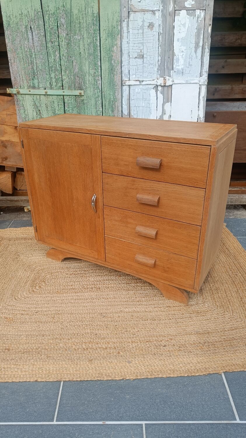 Vintage wooden sideboard – 4 drawers and cupboard