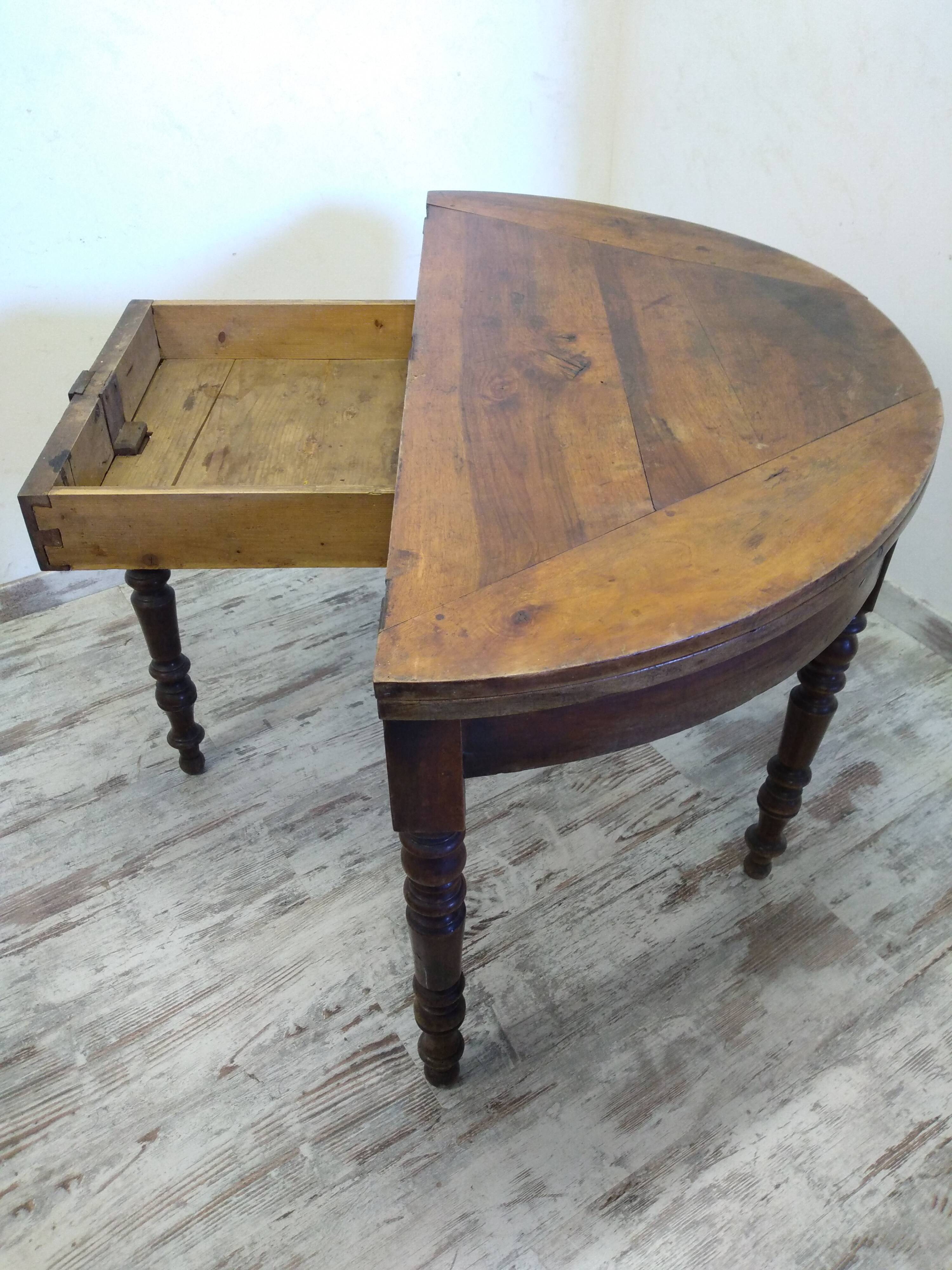 Old half moon table/console