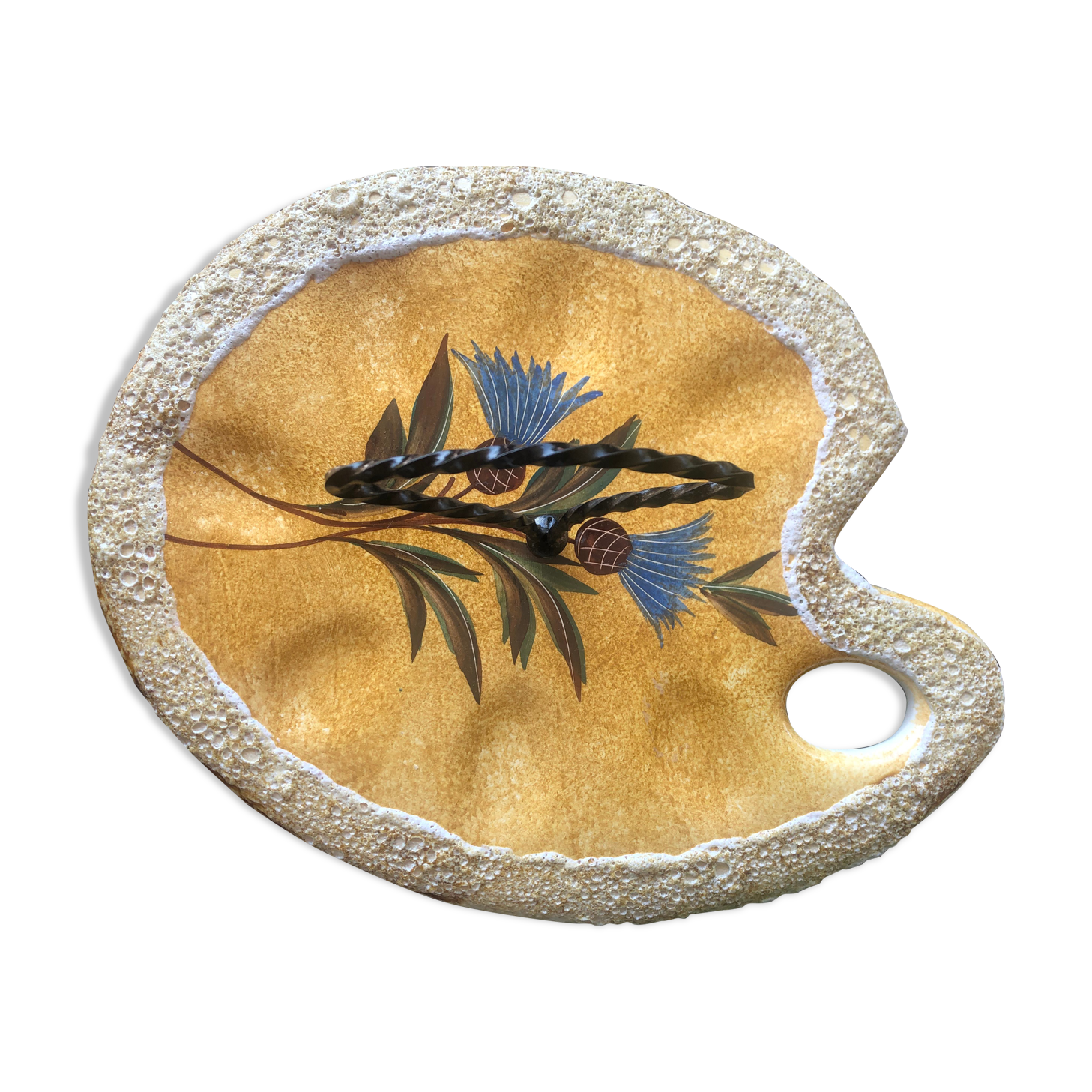PLATEAU FROMAGE VALLAURIS VINTAGE AN60-70 SIGNÉ TBE