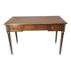 Antique Louis XVI style vintage desk, leather, brass, cherry wood