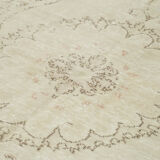 Handwoven unique anatolian beige carpet 183 cm x 315 cm