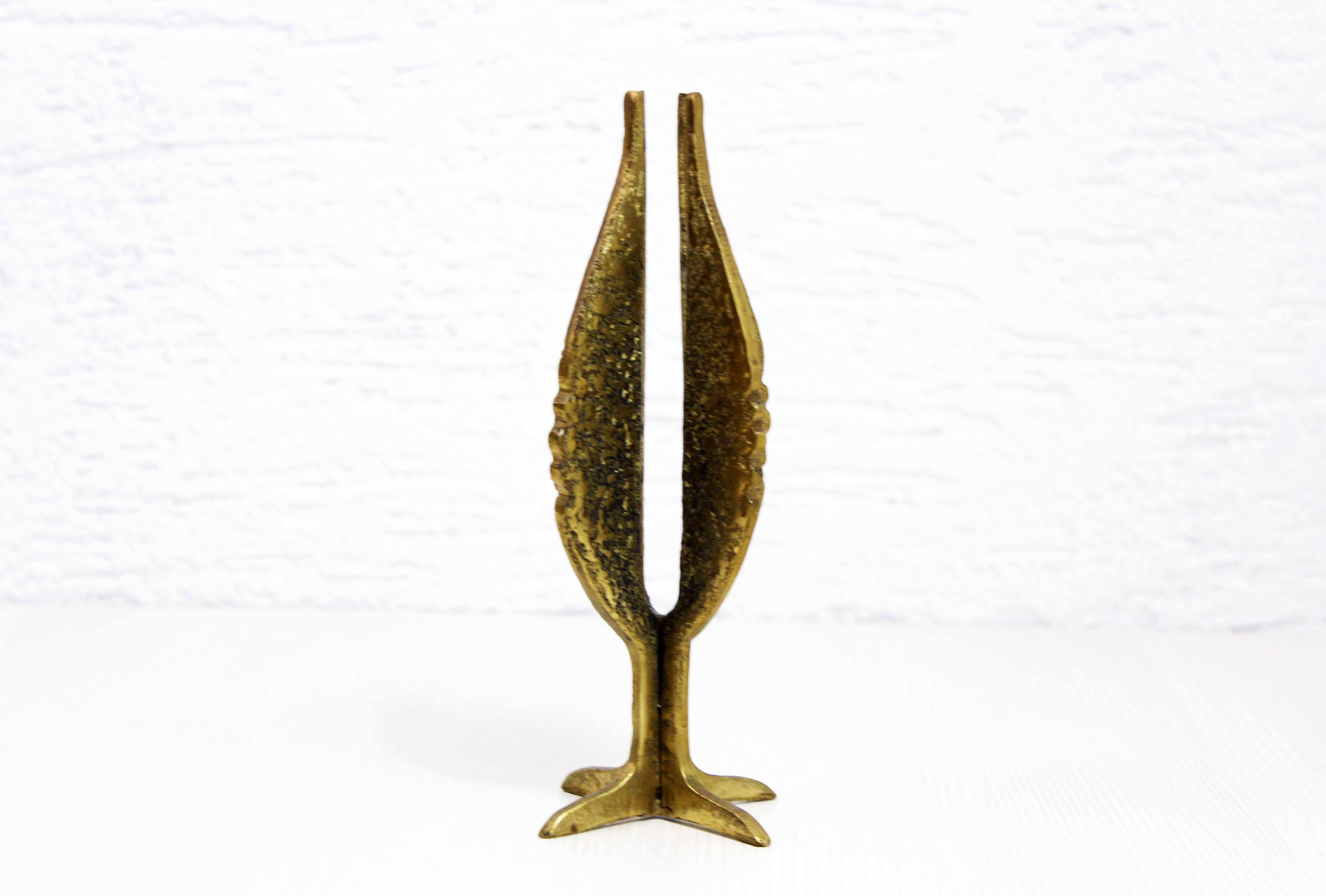 Brutalist bronze candle holder
