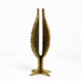 Brutalist bronze candle holder
