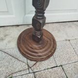 Turned wooden floor lamp – in the style of Charles Dudouyt art deco