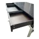 Large textured black lacquered flat desk and chrome in 1970s style — Esprit Mai