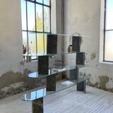 Roche Bobois stone and glass sculpture shelf 1970s