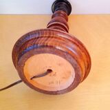 Turned wood lamp