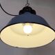 Industrial Blue Enamel Factory Lamp with Cast Iron Top, 1960s