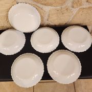 Lot de 6 assiettes creuses Arcopal fleuries – 1970/80 – Ø18 cm