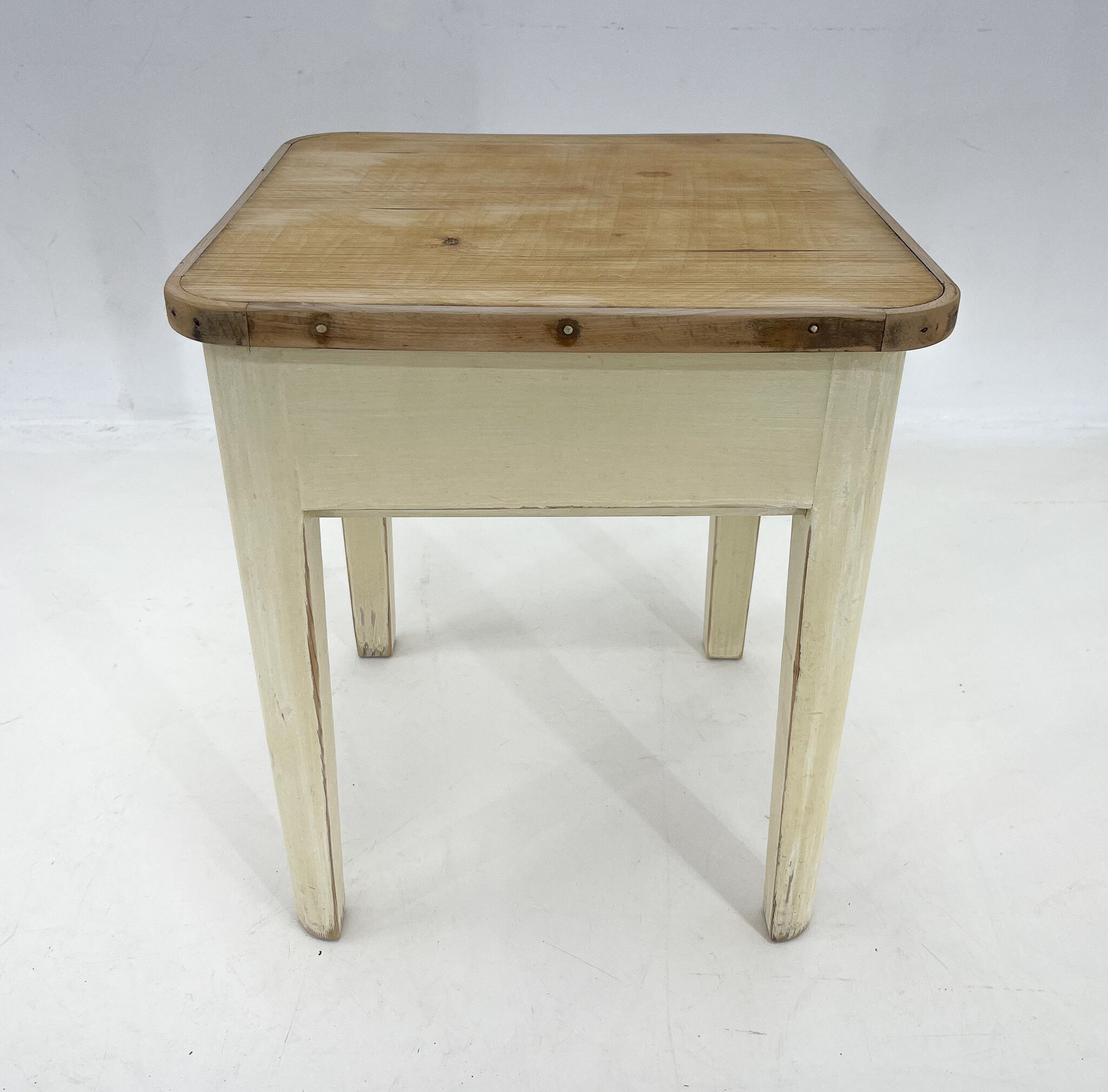 1950's Wooden Stool with Storage Space