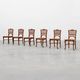 Set of 6 art nouveau dinner chairs in the manner of Victor Horta, Belgium