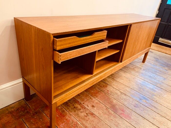 1960s Danish Teak Sliding Door Sideboard