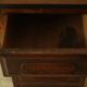 Vintage oak desk with its stool.