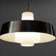 Opac glass and brushed aluminium pendant light. Sweden 1960s