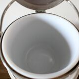 Sheffield Silver Ice Bucket in silver metal with hinged lid