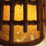 Pair of vintage bamboo bedside lamps