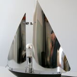 Vintage sailboat lamp 1970 chrome