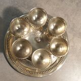Servant eggcups metal silveré