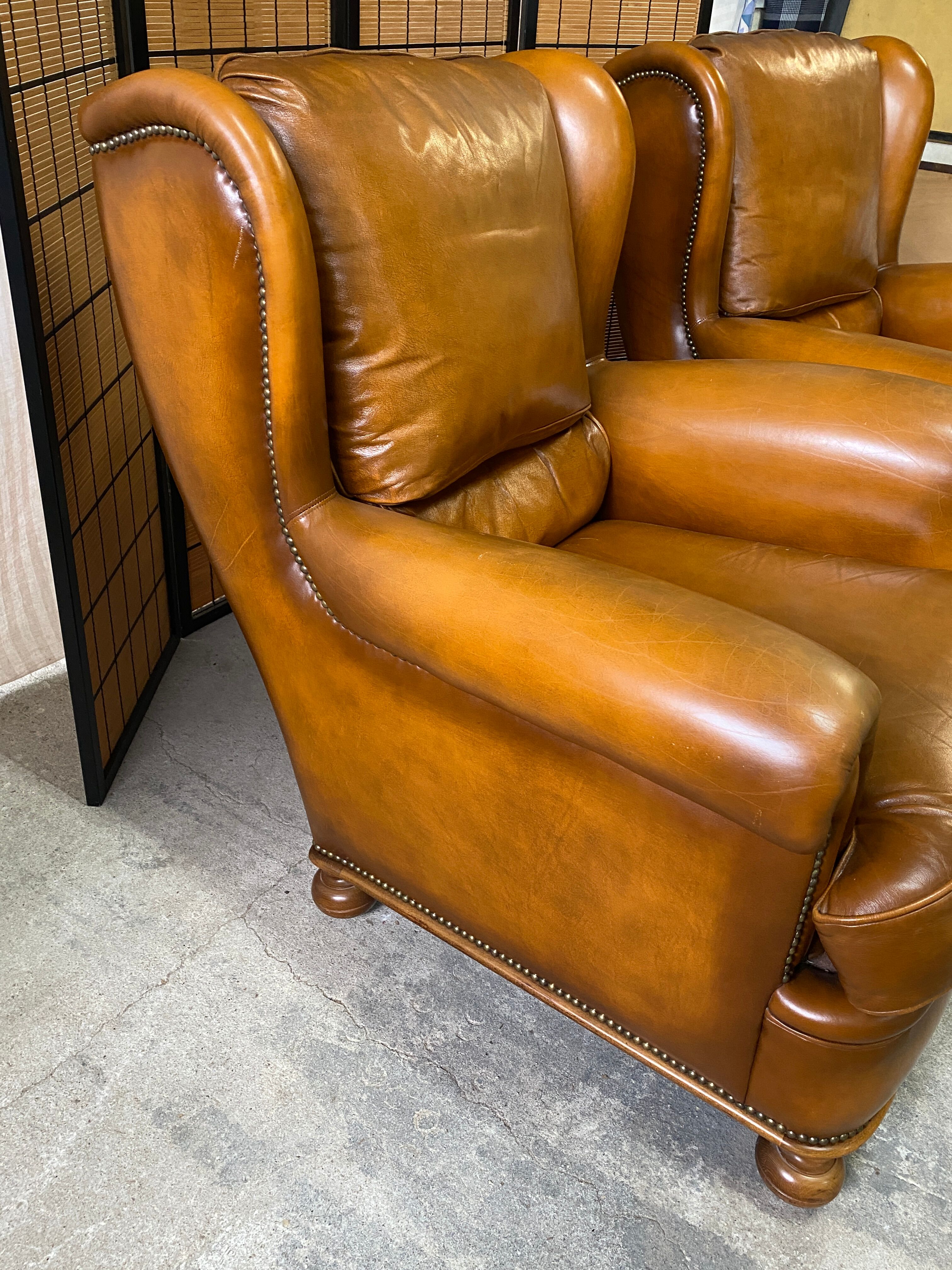 Pair of club armchairs