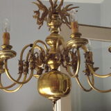 Dutch brass and bronze chandelier