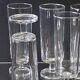 Set of 6 transparent glass flutes/coupes in very good condition.