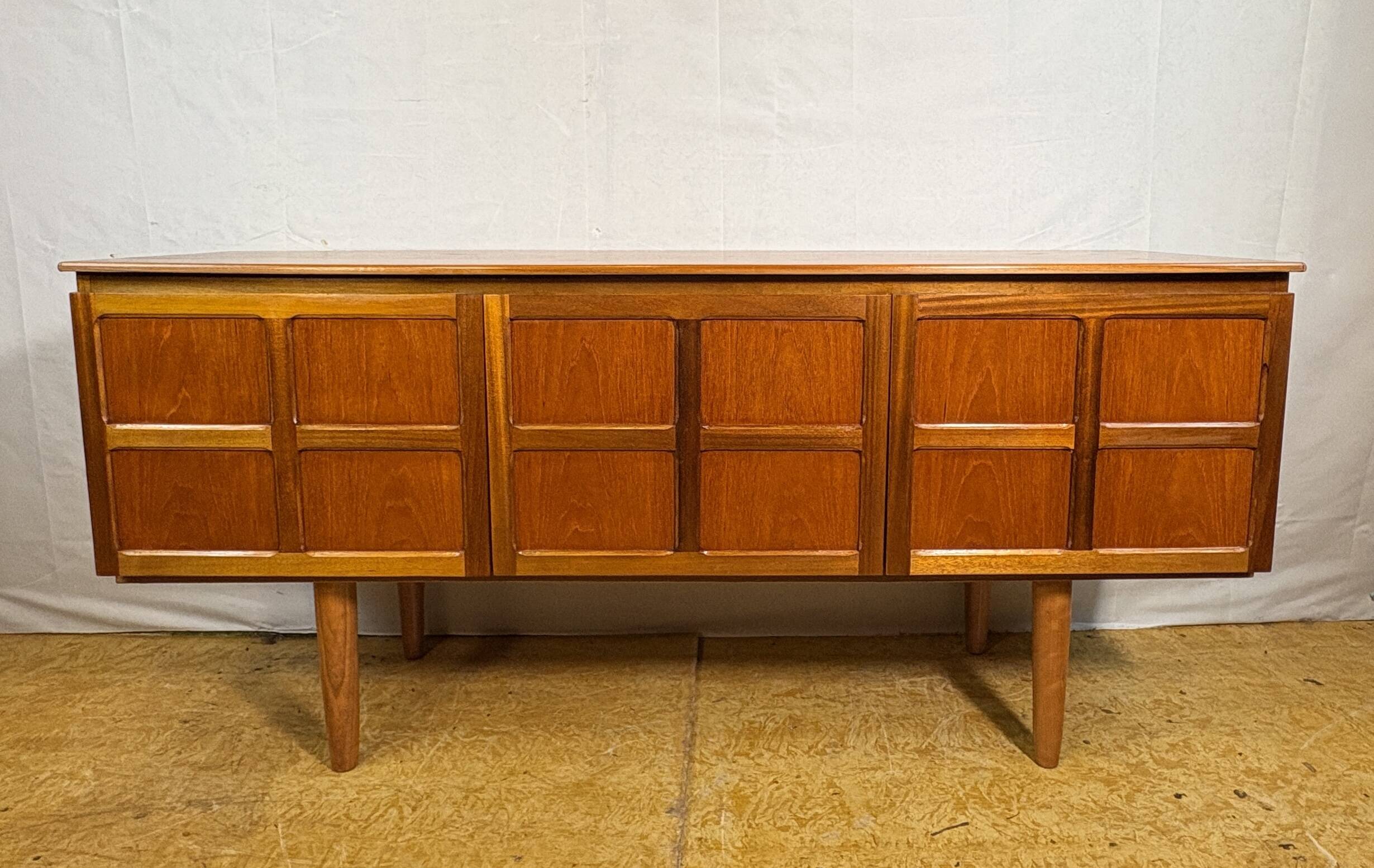 Mid Century Retro Teak Sideboard by Nathan 1960  Squares Danish Design