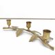 Brass "holly leaves" candle holder for 3 candles