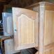 Bahut high raw oak 80s by local carpenter