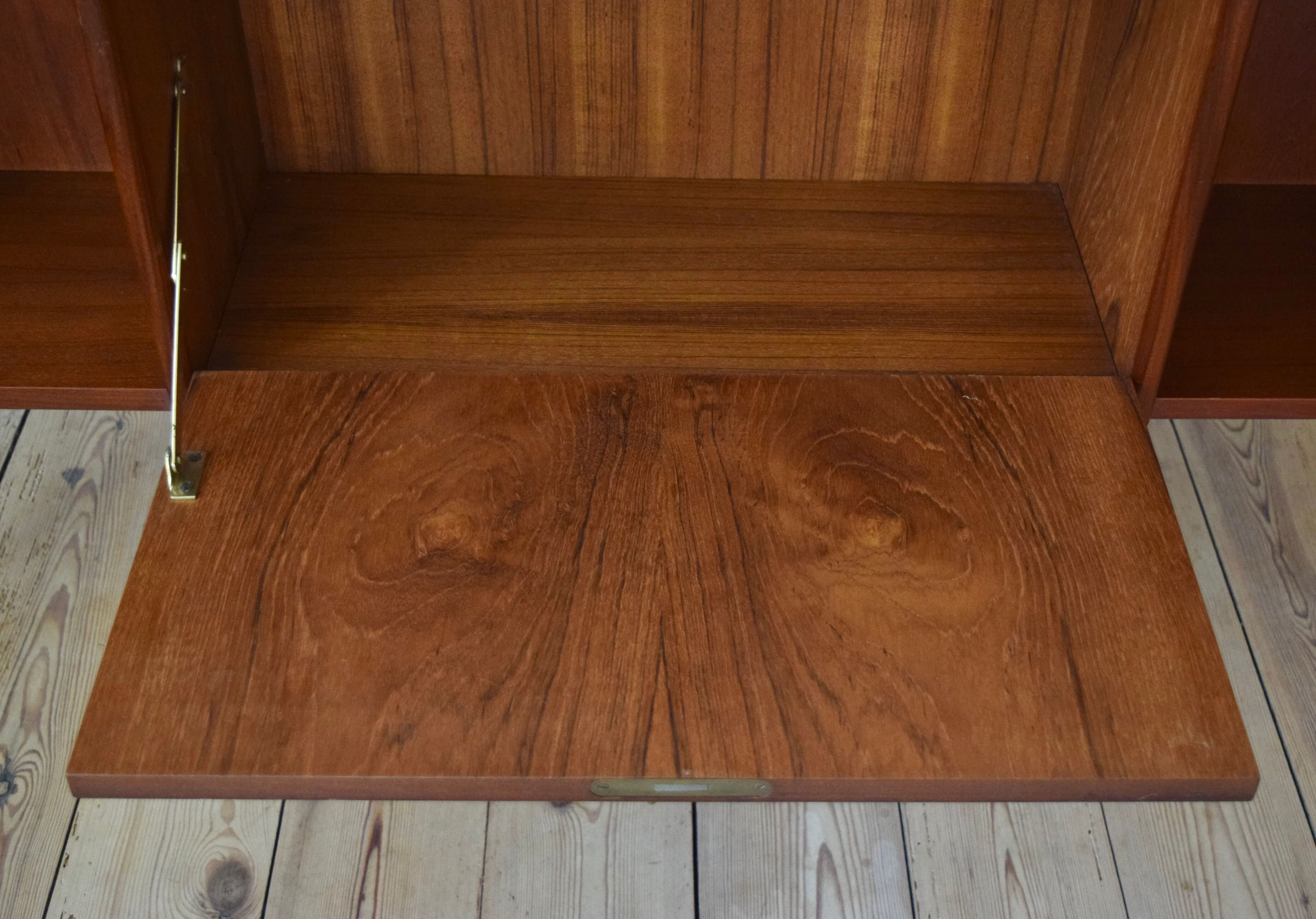 Mid-Century Danish Executive Teak Floating Desk, 1960s.
