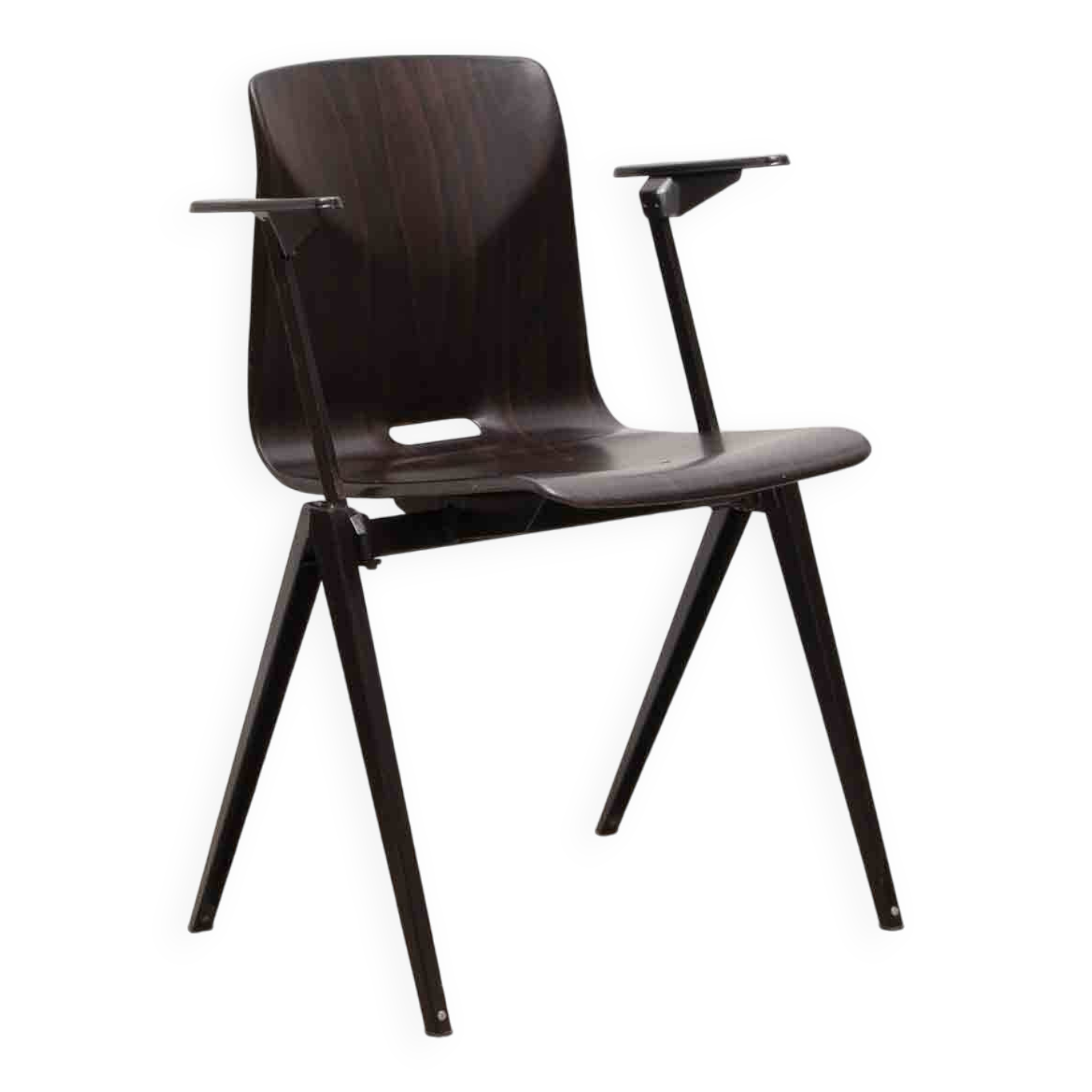 Chaise Galvanitas S22 ébène et noir avec accoudoirs