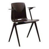 Galvanitas S22 ebony and black chair with armrests