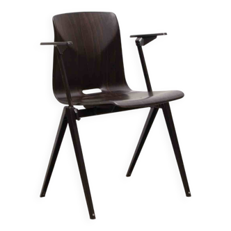 Chaise Galvanitas S22 ébène et noir avec accoudoirs