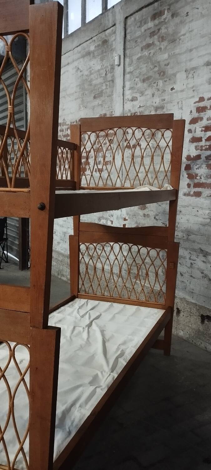 Rattan bunk bed, vintage 1960