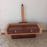 Ebony veneer dressing table with mirror, 1970s