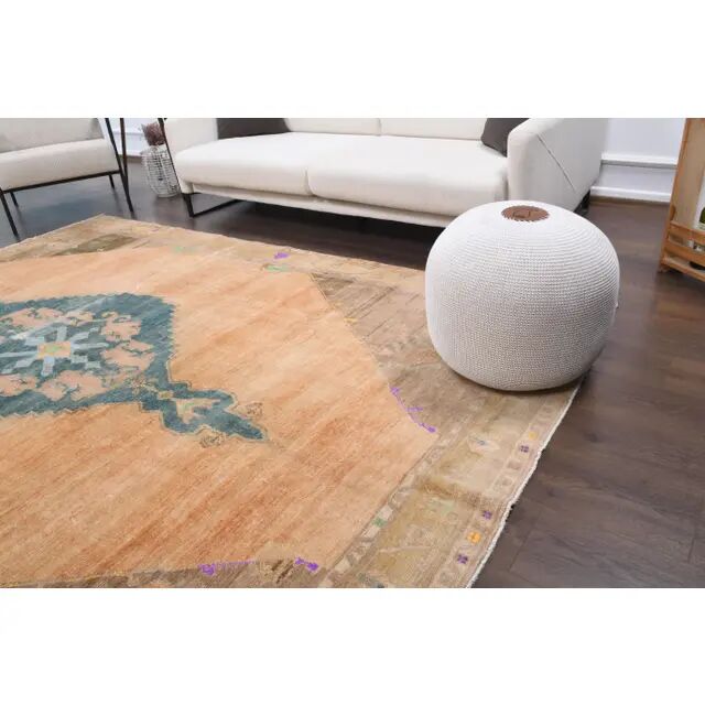 1940s Vintage Turkish Hand-Knotted Area Rug 228x303